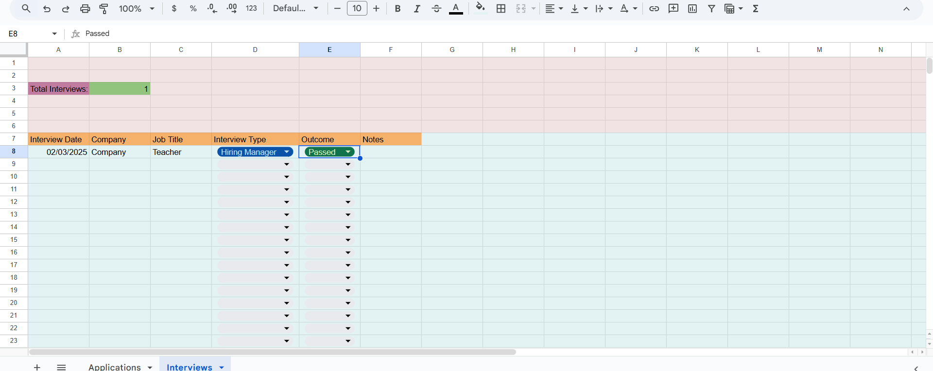 Job Application Tracker (with Interview Log) - Image 2
